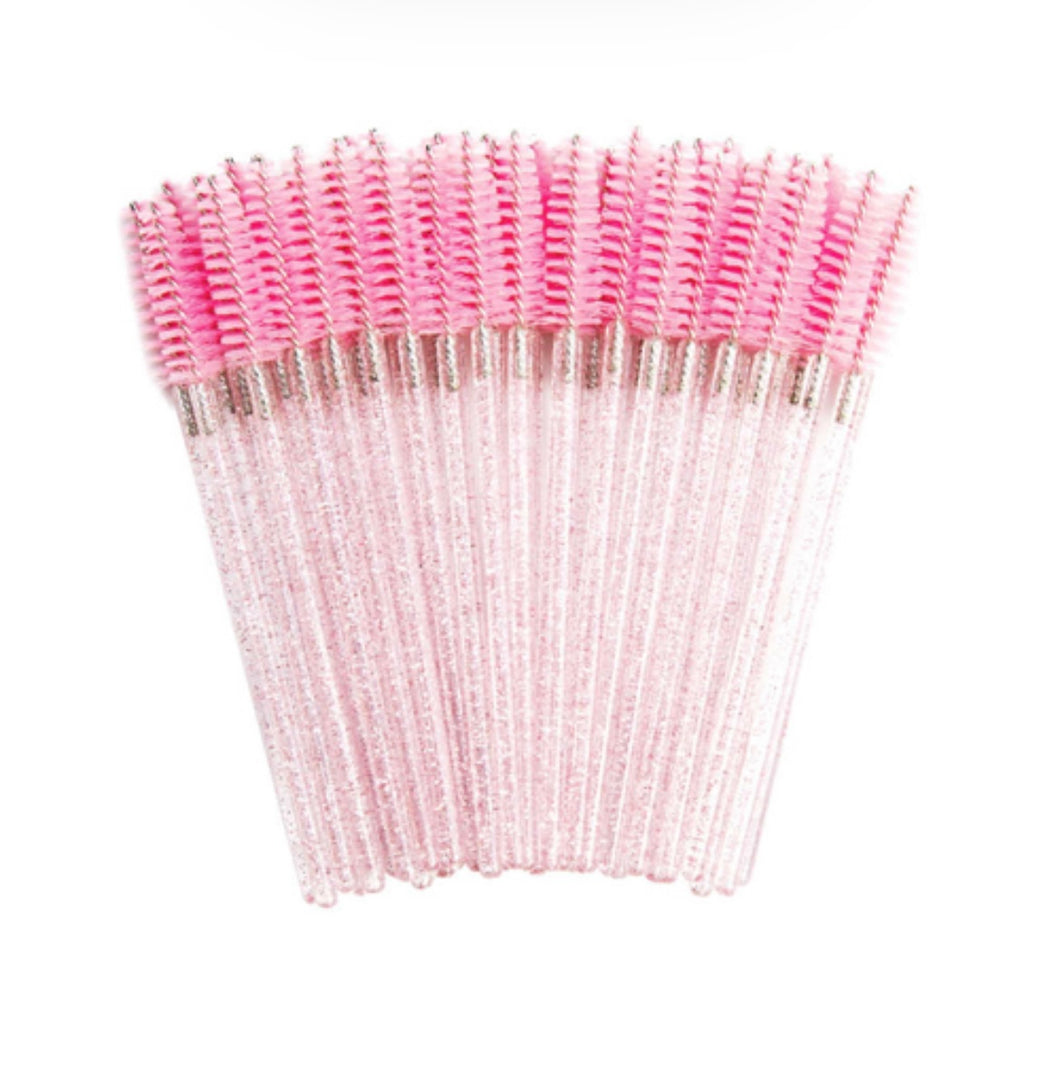 Pink glitter mascara wands